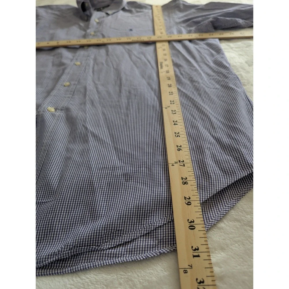 Ralph Lauren Yarmouth Shirt Navy Blue Gingham Check Button‎ Down Mens 16.5 34/35